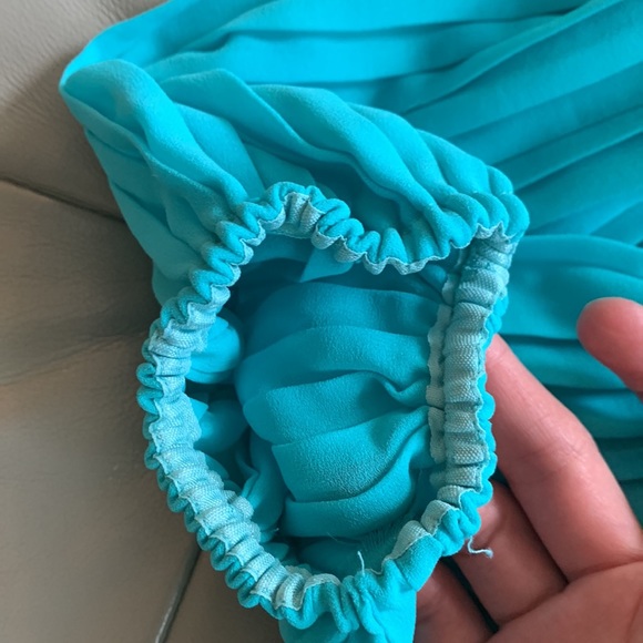 Michael Maiello For Pat Richards Pleated Dress Vintage Polyester Puff Sleeve - Picture 6 of 8